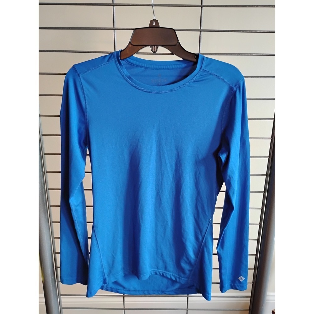 Med Couture Layers Royal Blue Long Sleeve Scrub Tee Performance Top XS 8499 Tee